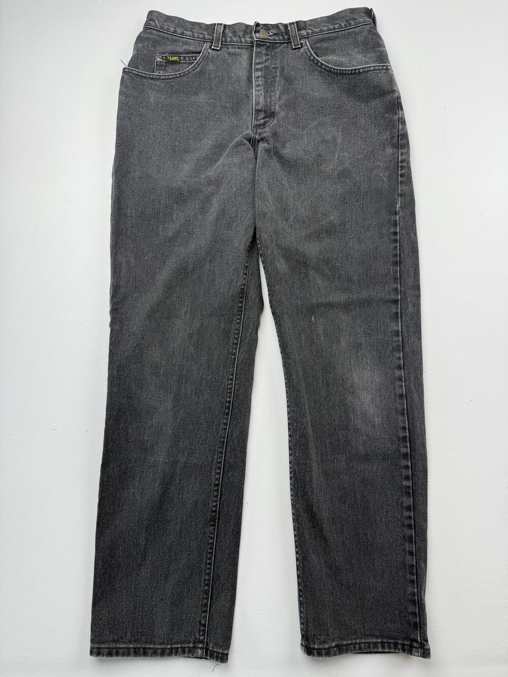 Lee Jeans Mens 32? Gray Charcoal Dark Wash Regular Straight Leg Casual Read